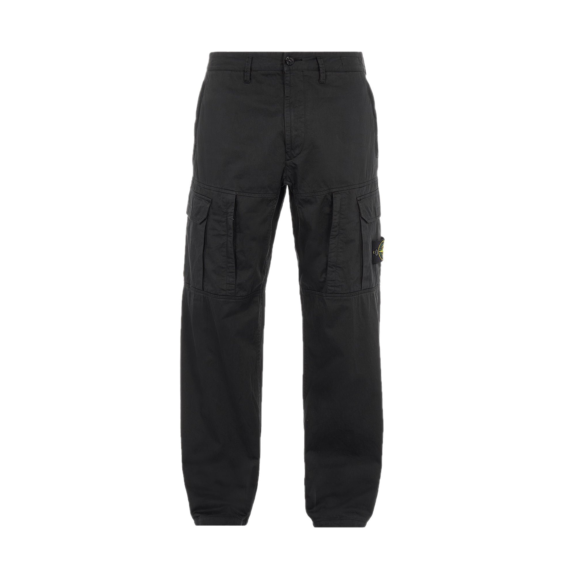 Mens Stretch Cotton Pants Black Stone island – Гарантія оригінальності – боковий вид