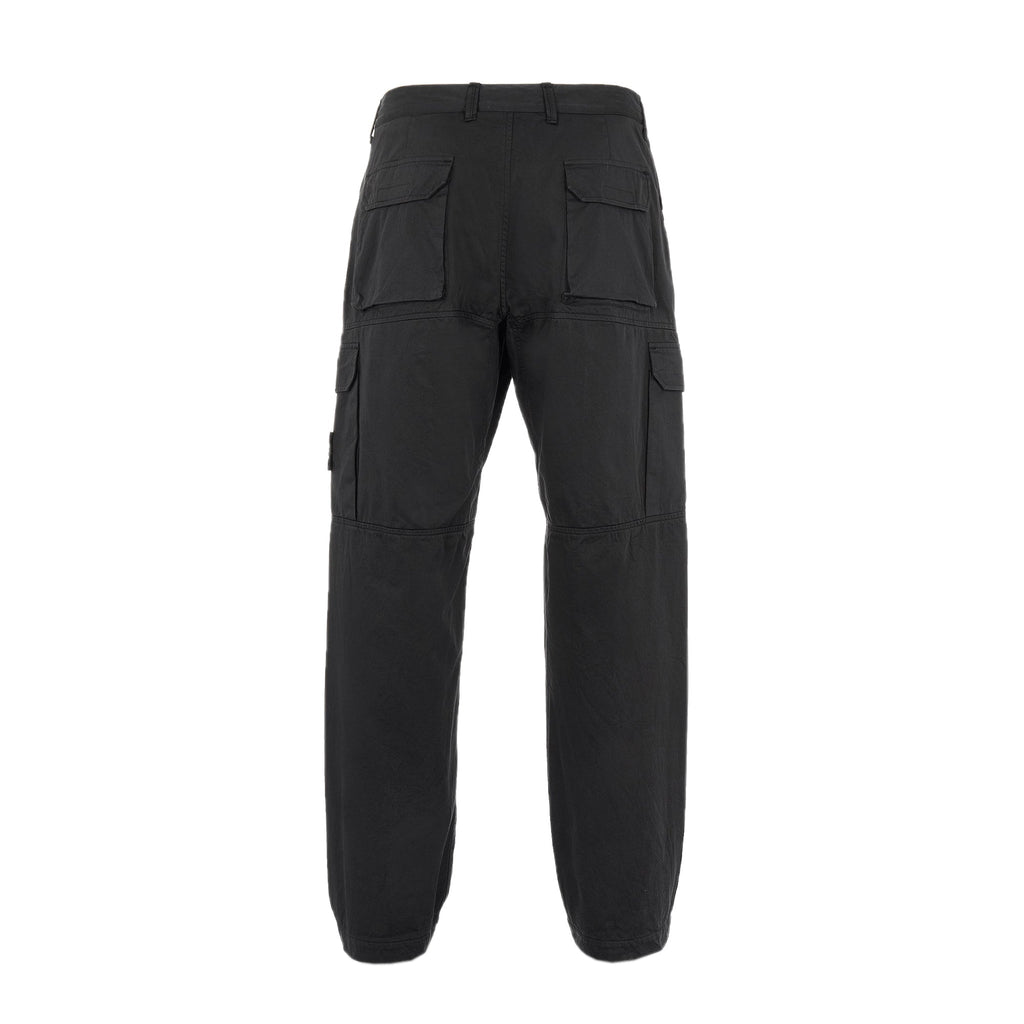 Mens Stretch Cotton Pants Black Stone island – Гарантія оригінальності – вид ззаду