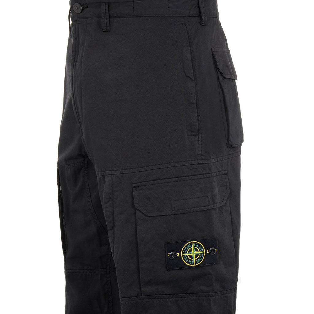 Mens Stretch Cotton Pants Black Stone island – Гарантія оригінальності – детальний вид