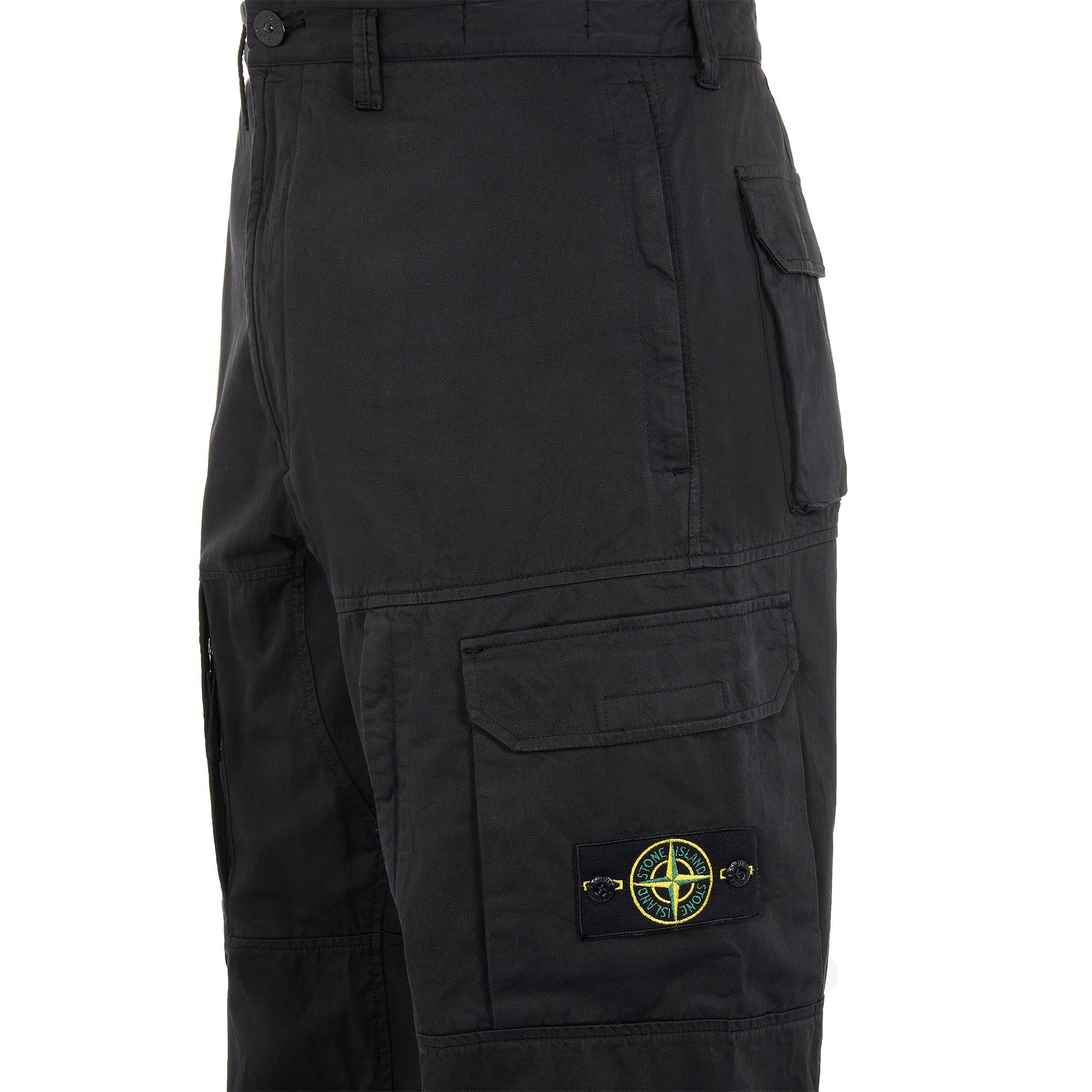 Mens Stretch Cotton Pants Black Stone island – Гарантія оригінальності – детальний вид