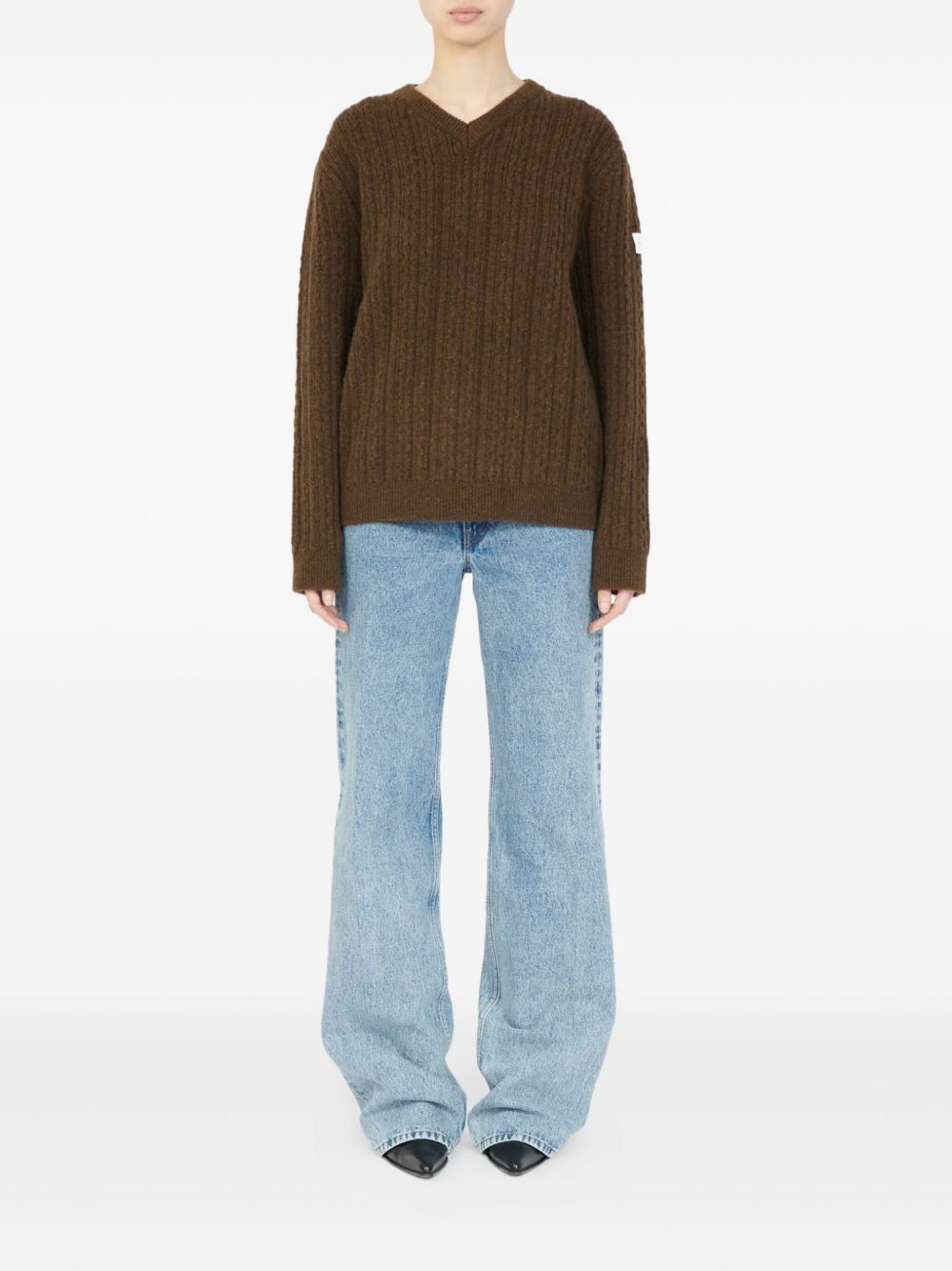 Оригінальна V-Neck Ribbed Sweater Maison margiela – вид ззаду