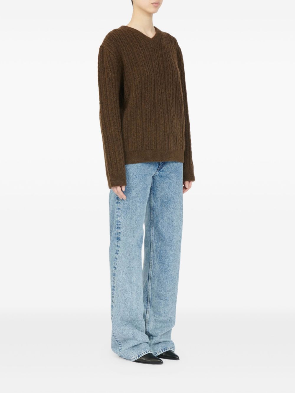 Оригінальна V-Neck Ribbed Sweater Maison margiela – детальний вид
