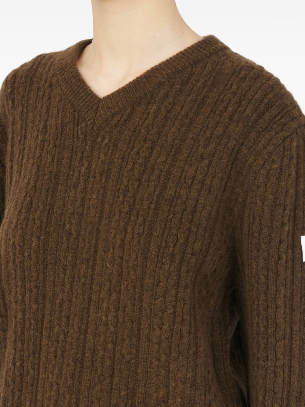 Оригінальна V-Neck Ribbed Sweater Maison margiela – збільшений вид