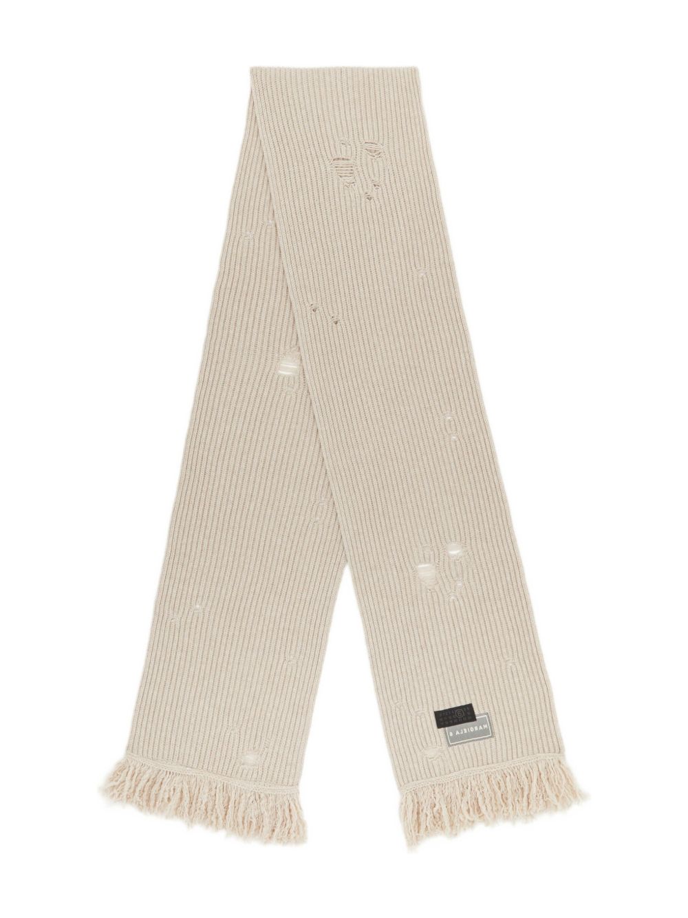 Ribbed Frayed-Edge Scarf Maison margiela – Гарантія оригінальності – боковий вид