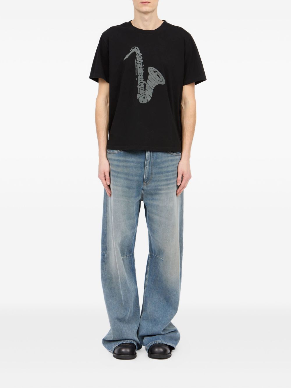 Оригінальна Saxophone-Print T-Shirt Maison margiela – вид ззаду