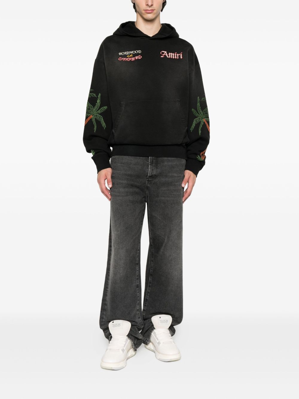 Palm-Tree Embroidered Hoodie Amiri – Гарантія оригінальності – вид ззаду