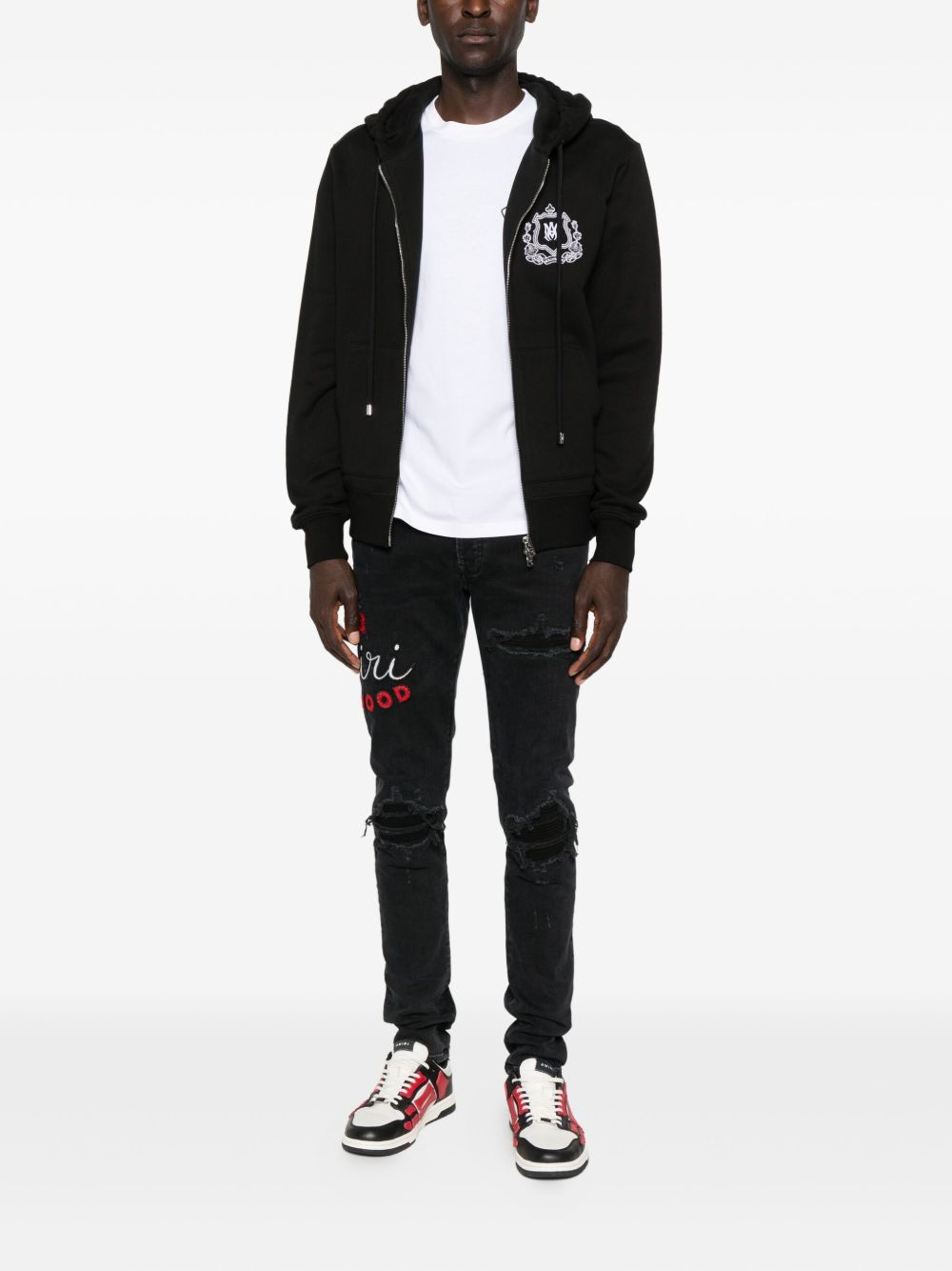 Embroidered Distressed Jeans Amiri – Гарантія оригінальності – детальний вид