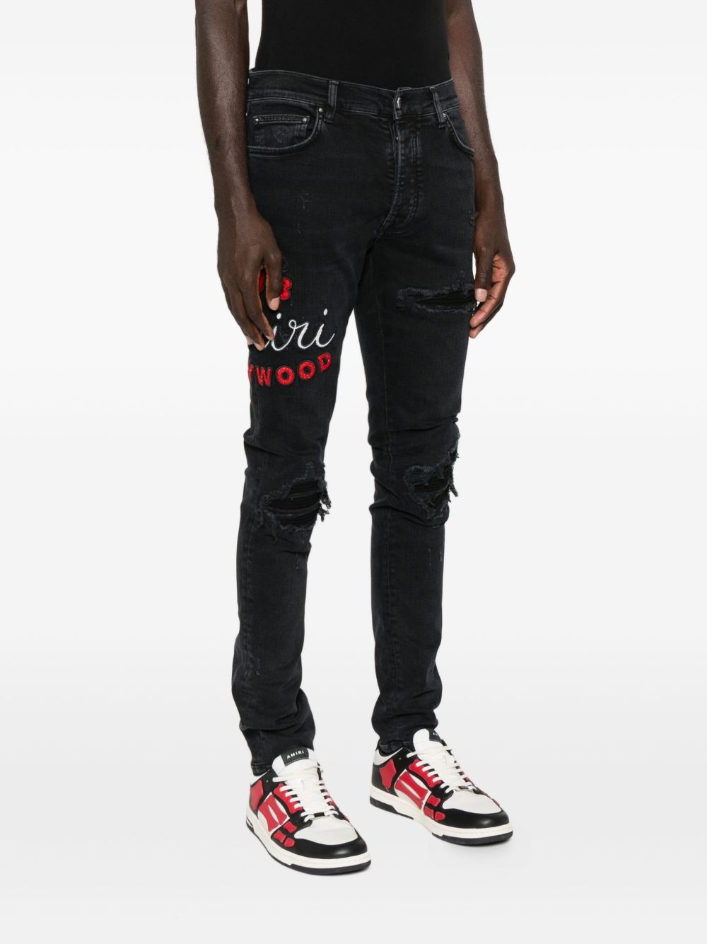 Embroidered Distressed Jeans Amiri – Гарантія оригінальності – збільшений вид