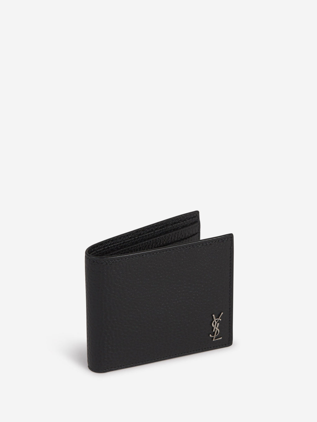 Оригінальна Logo Grained Leather Wallet Saint laurent – детальний вид