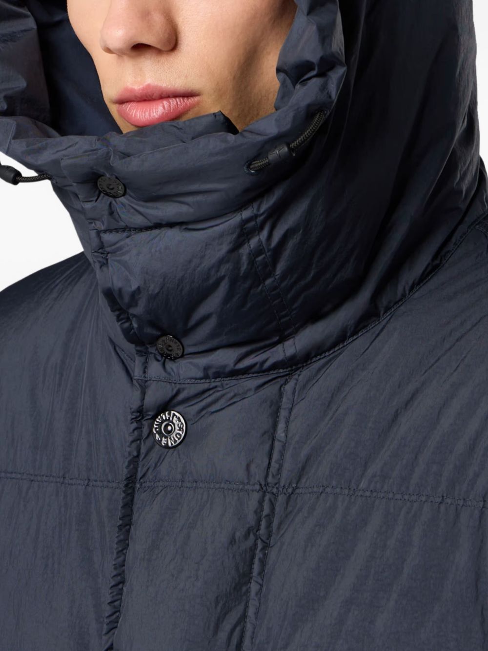 Quilted Hooded Jacket Navy Blue Stone island оригінал – Купити в Україні – вид ззаду