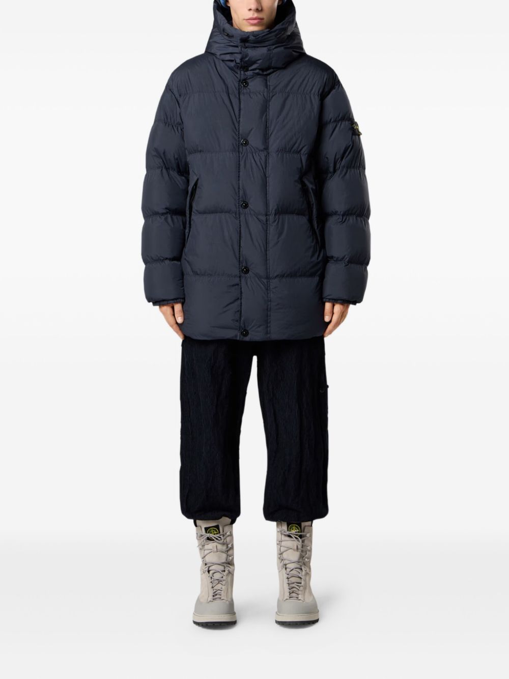 Quilted Hooded Jacket Navy Blue Stone island оригінал – Купити в Україні – детальний вид