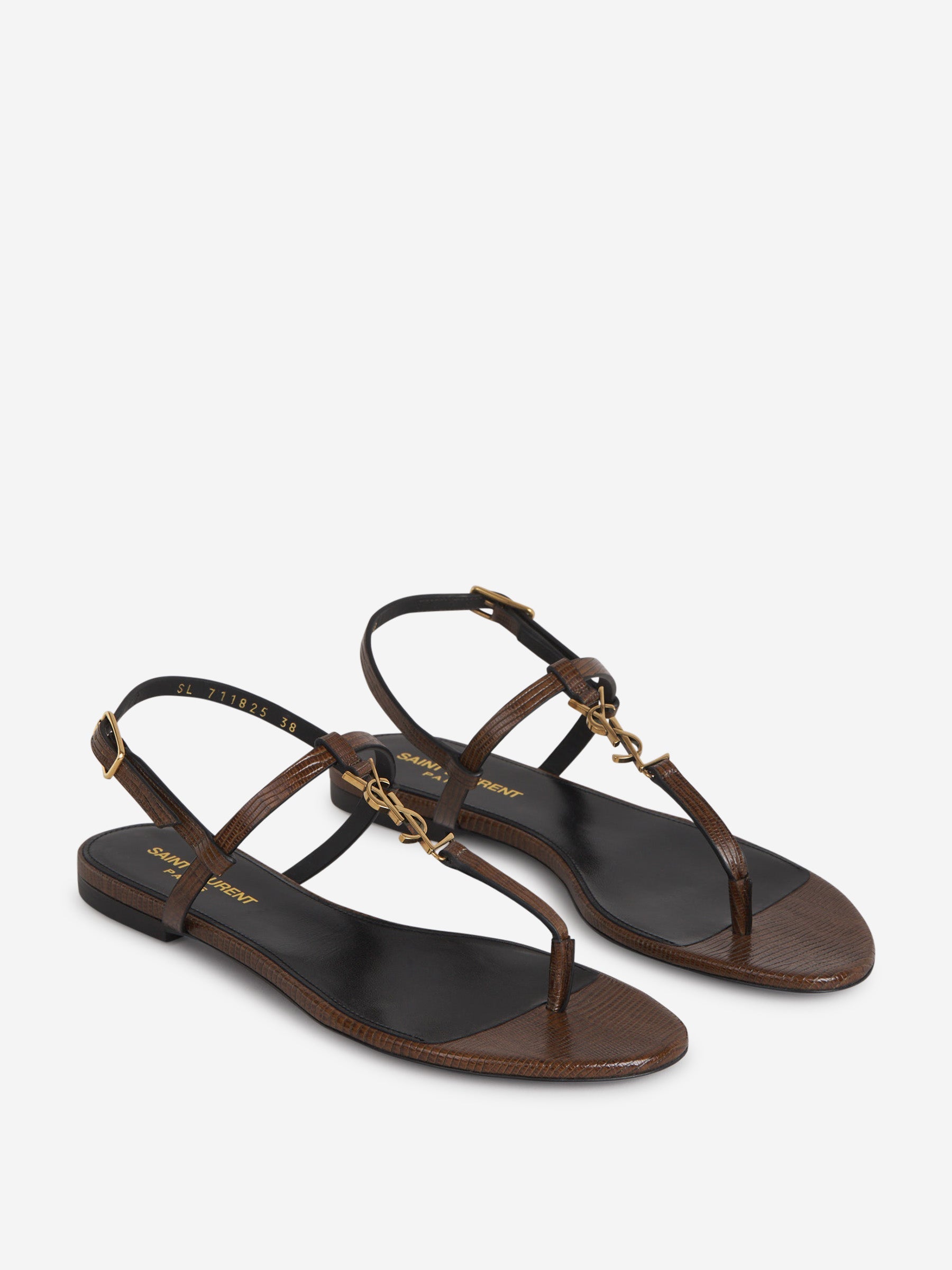 Оригінальна Logo Leather Sandals Saint laurent – вид ззаду
