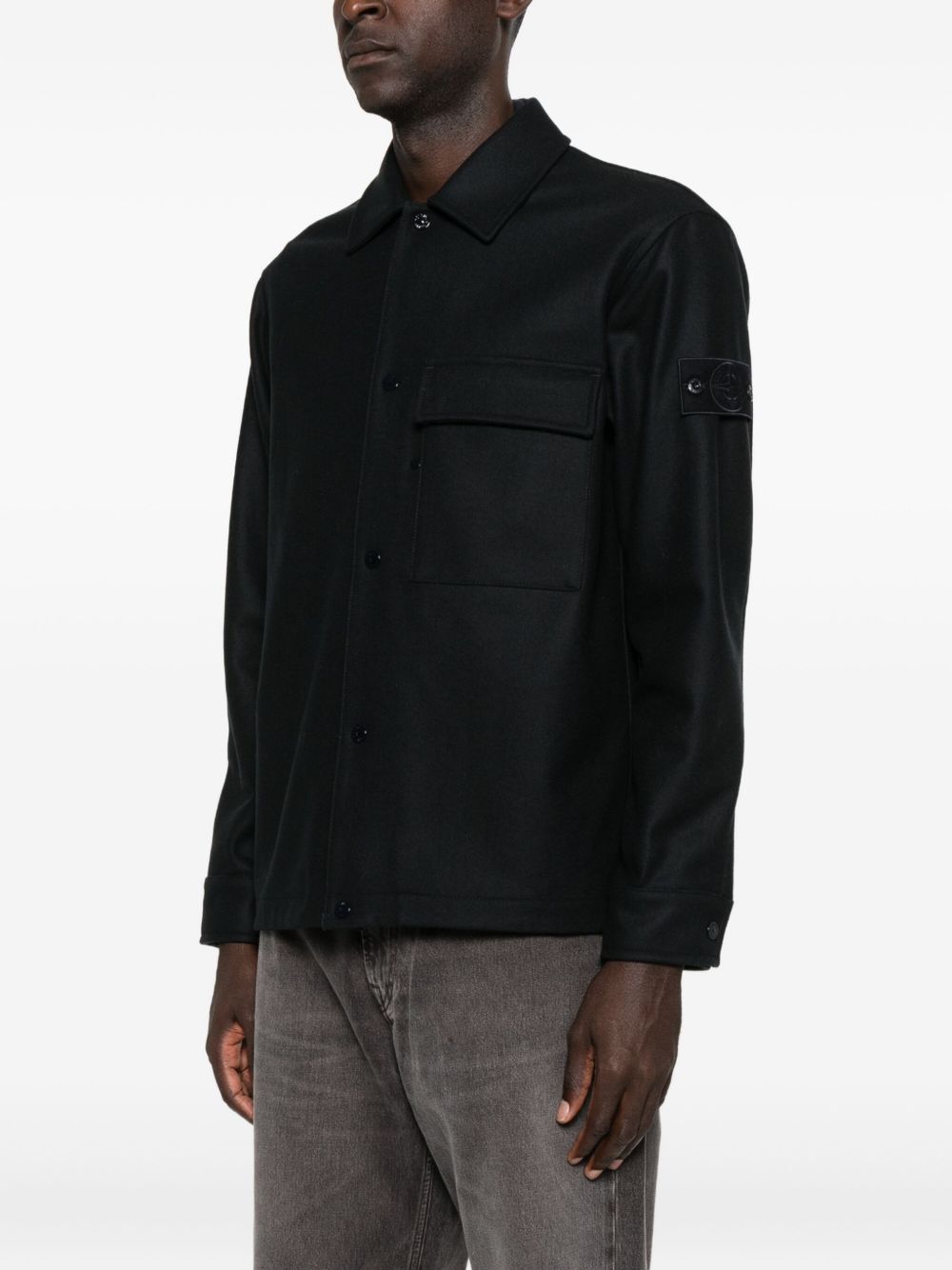 Patch-Pocket Wool Shirt Stone island оригінал – Купити в Україні – вид ззаду