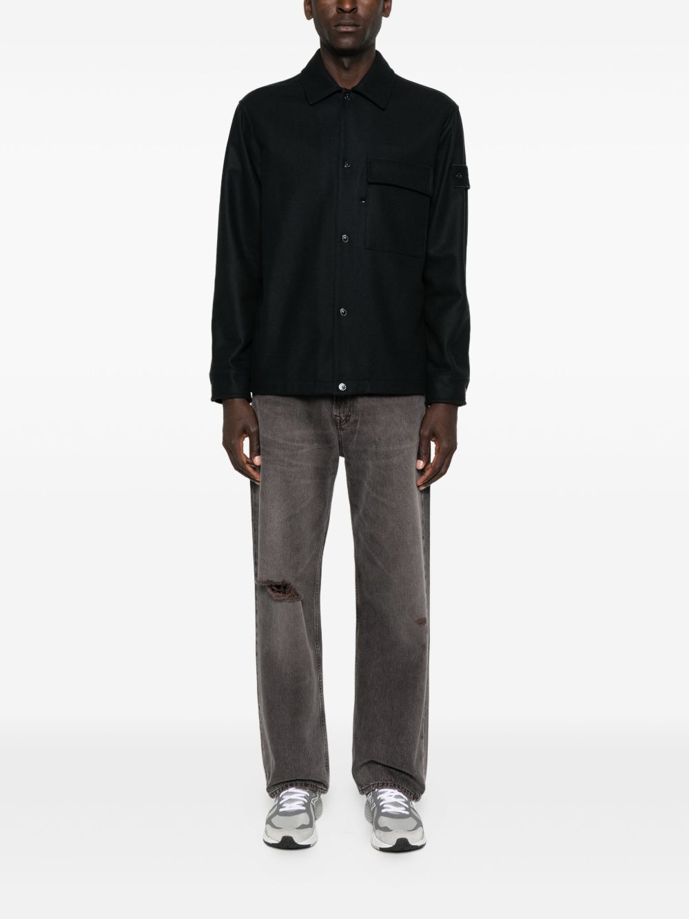 Patch-Pocket Wool Shirt Stone island оригінал – Купити в Україні – детальний вид