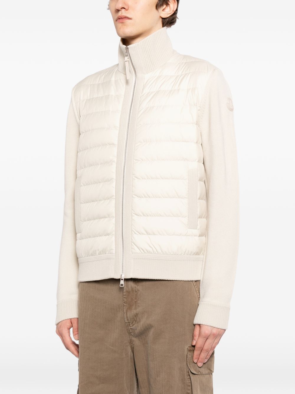 Оригінальна Padded Wool Zip-Up Cardigan Moncler – вид ззаду