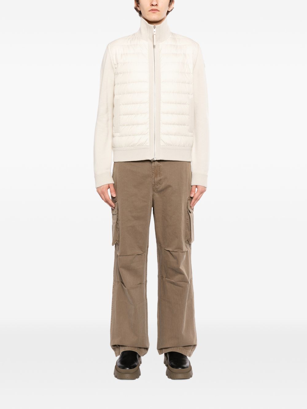 Оригінальна Padded Wool Zip-Up Cardigan Moncler – збільшений вид