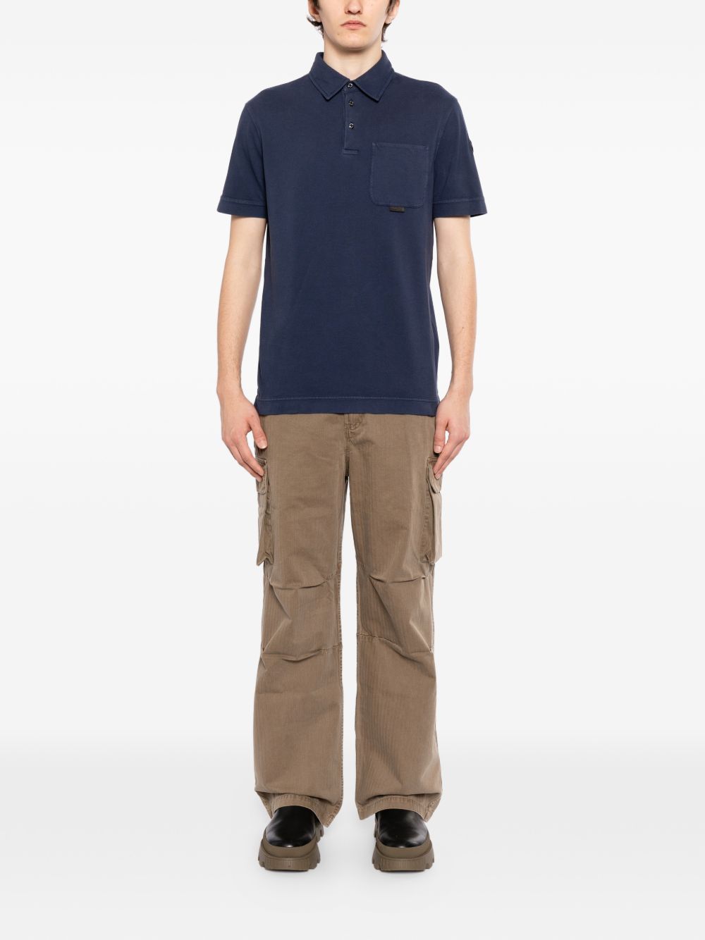 Leather Logo Cotton Polo Shirt Moncler – Гарантія оригінальності – збільшений вид
