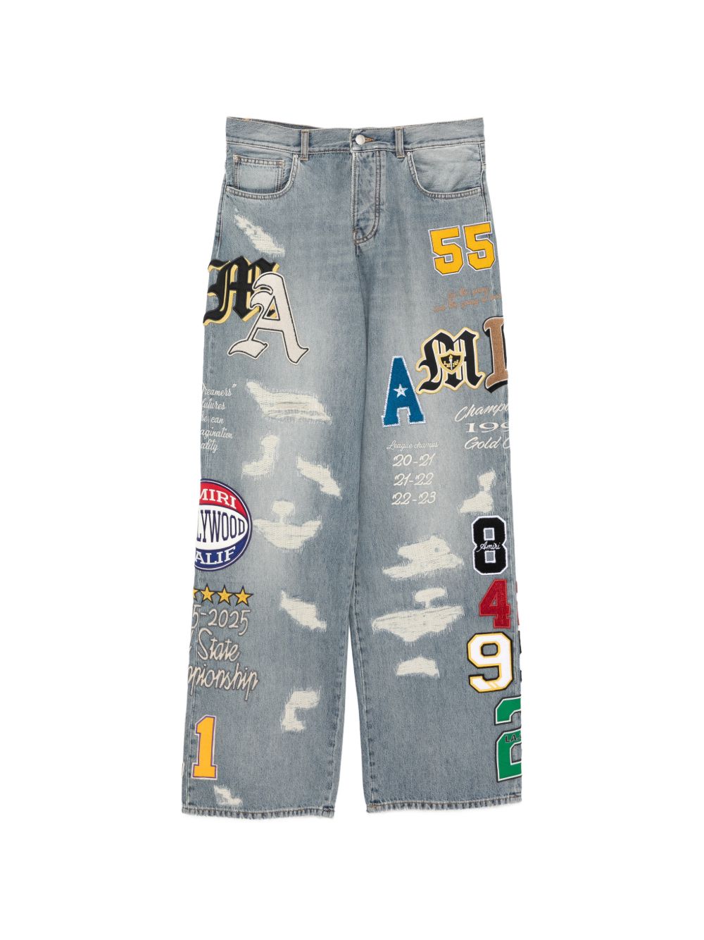 Оригінальна Varsity-Patch Jeans Amiri – боковий вид