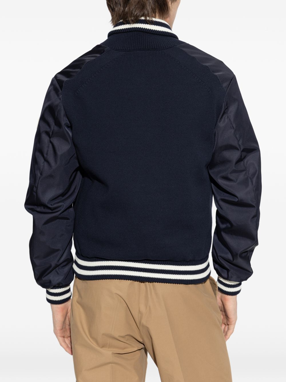 Striped-Trim Knitted Bomber Jacket Moncler оригінал – Купити в Україні – детальний вид