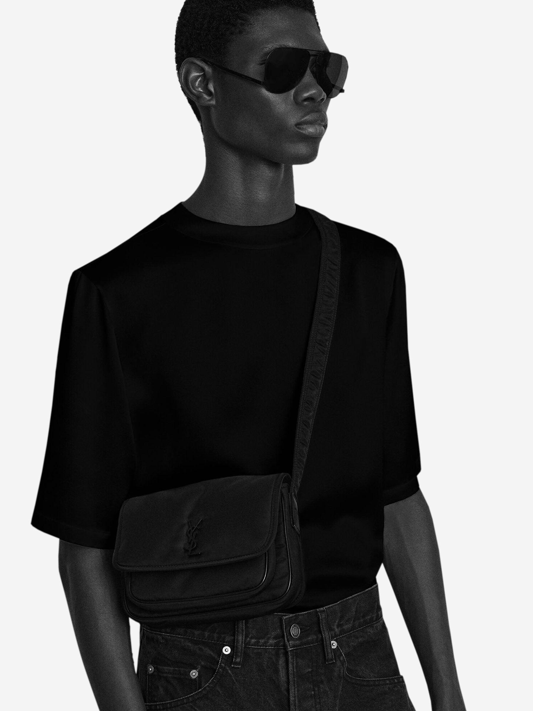 Оригінальна Niki Leather Messenger Bag Saint laurent – вид ззаду