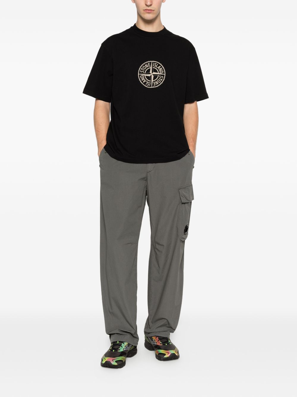 Logo-Print T-Shirt Stone island – Гарантія оригінальності – детальний вид