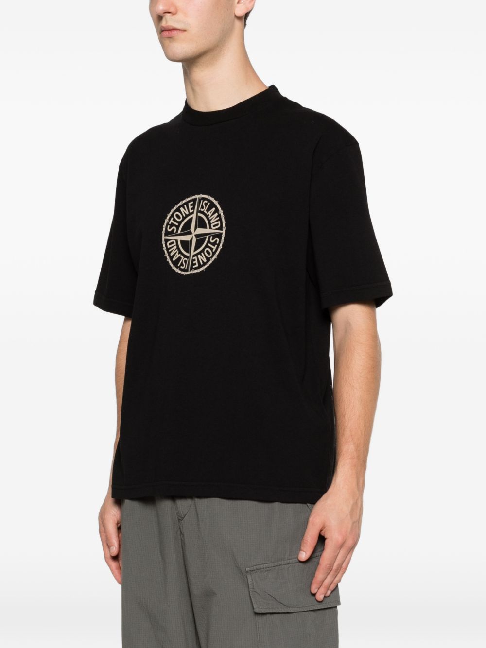 Logo-Print T-Shirt Stone island – Гарантія оригінальності – збільшений вид