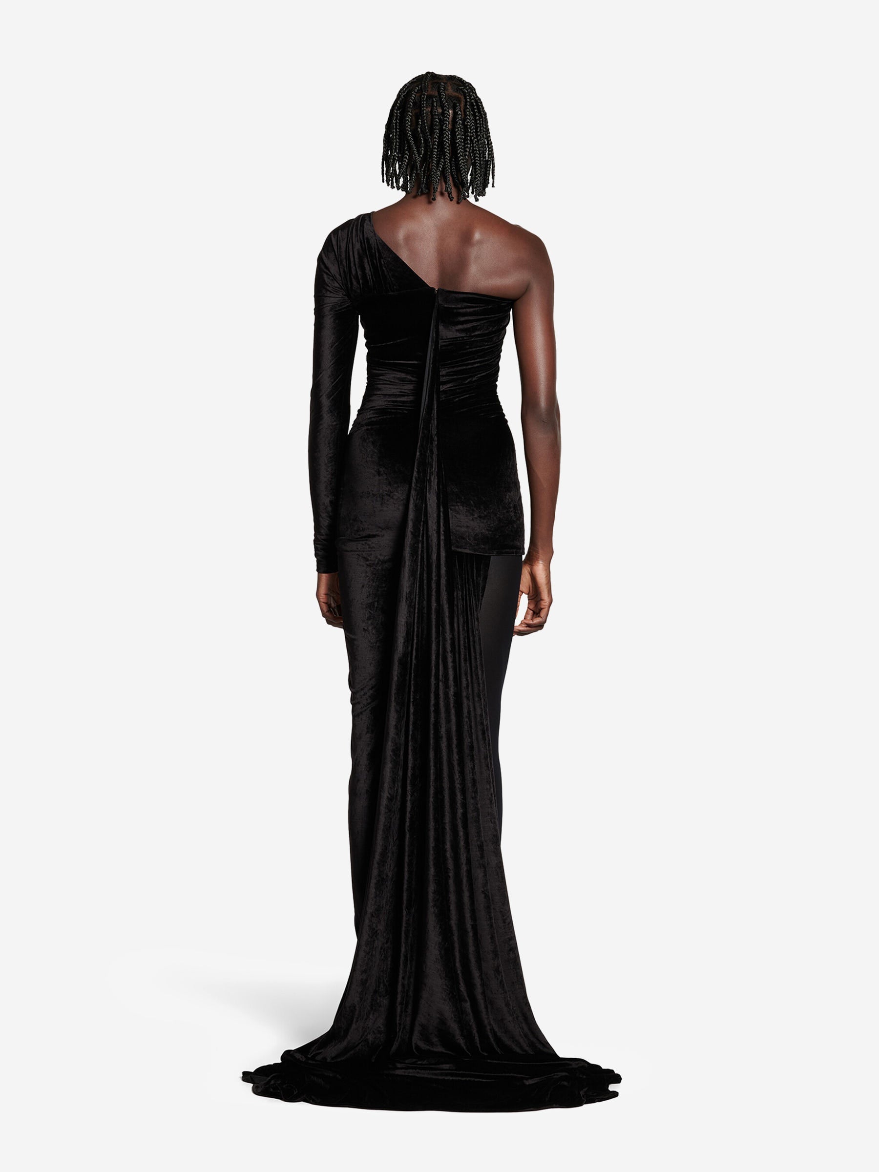 Asymmetrical Velvet Maxi Dress Balenciaga оригінал – Купити в Україні – збільшений вид