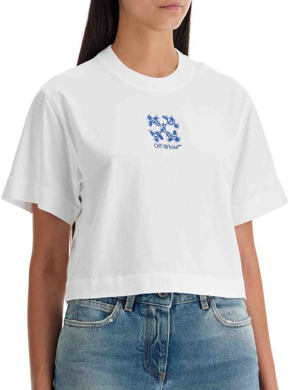 Cropped Logo T-Shirt Off-white – Гарантія оригінальності – вид ззаду