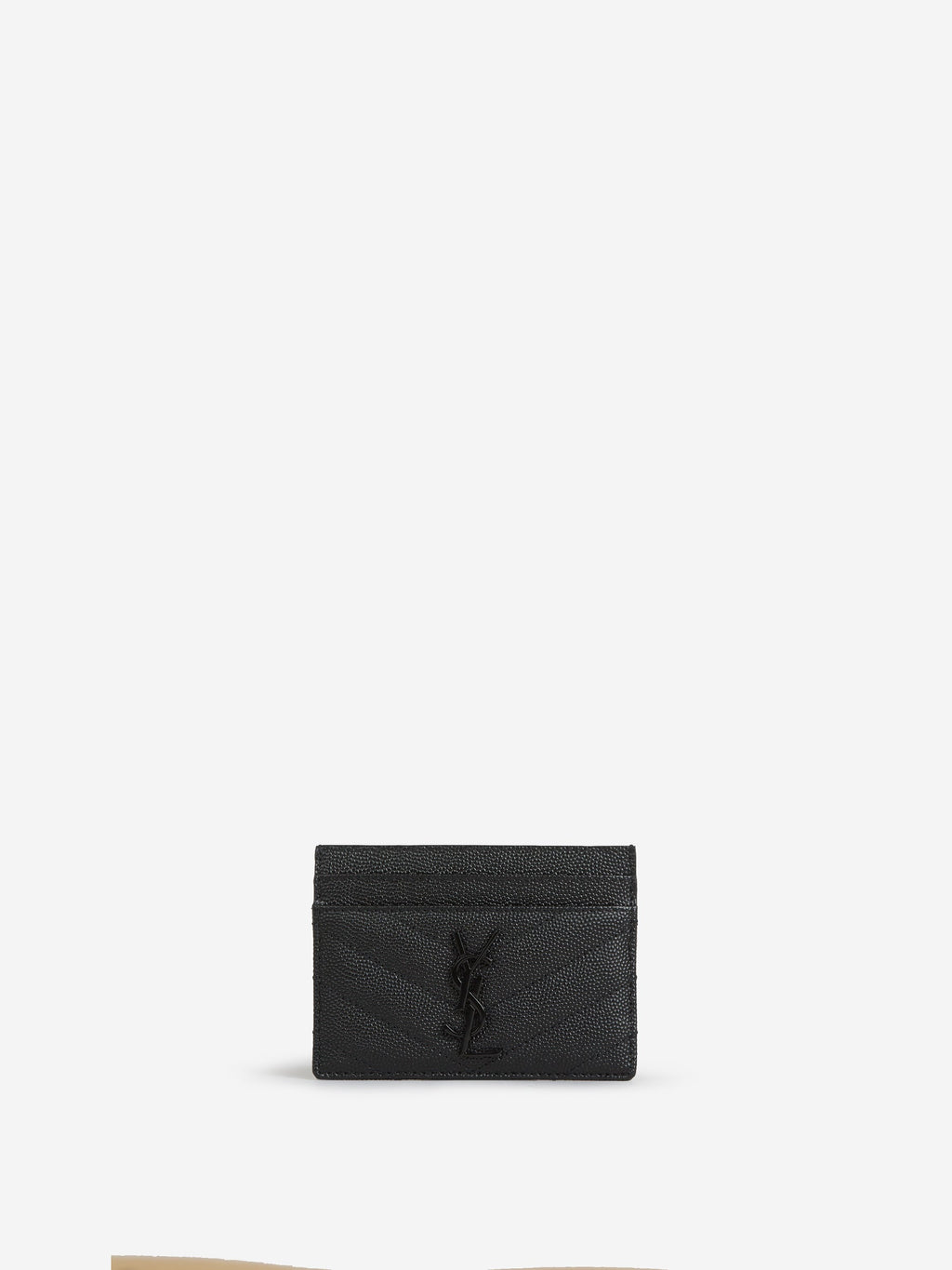 Оригінальна Grain De Poudre Leather Card Holder Saint laurent – боковий вид