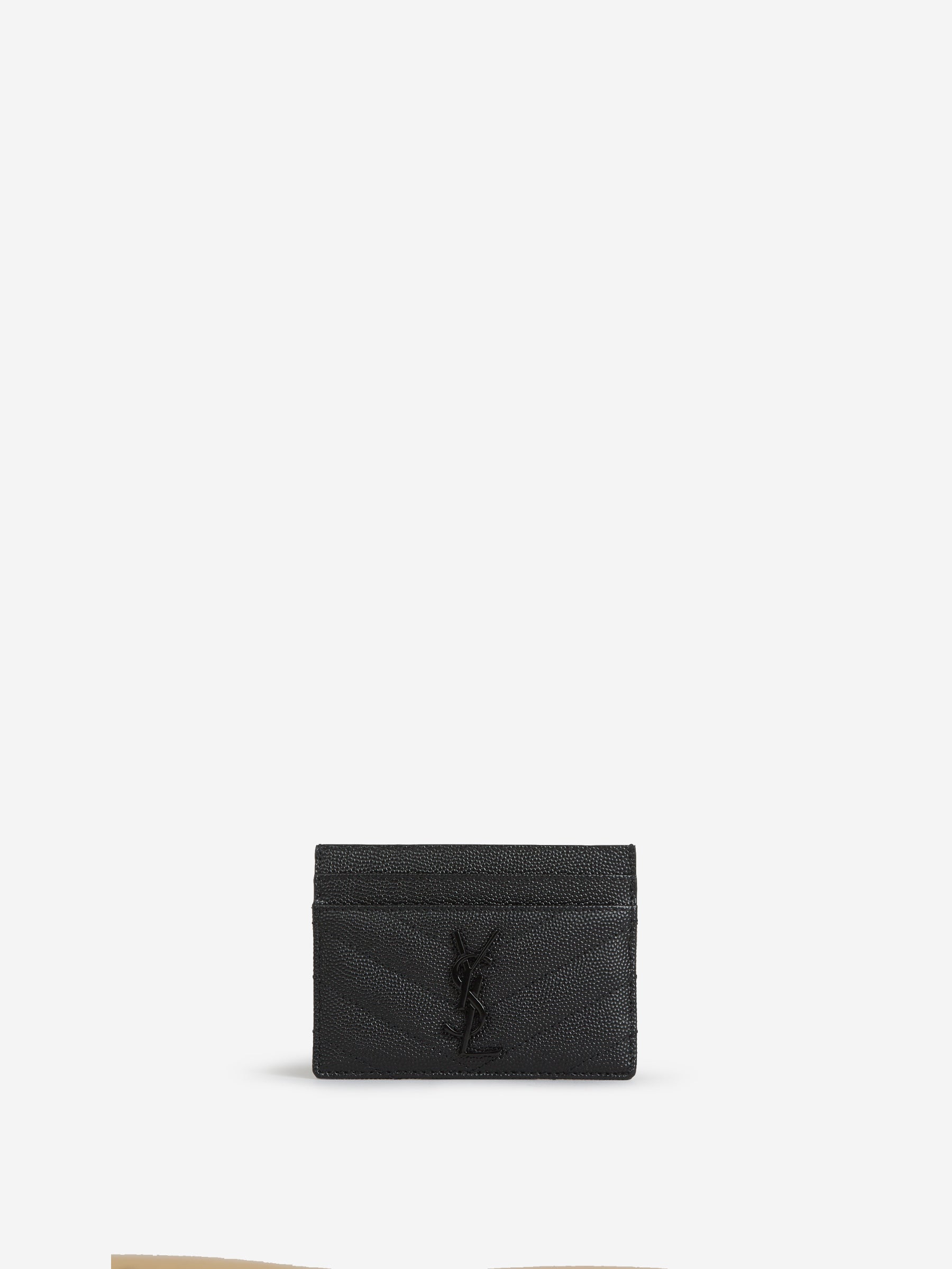 Оригінальна Grain De Poudre Leather Card Holder Saint laurent – боковий вид