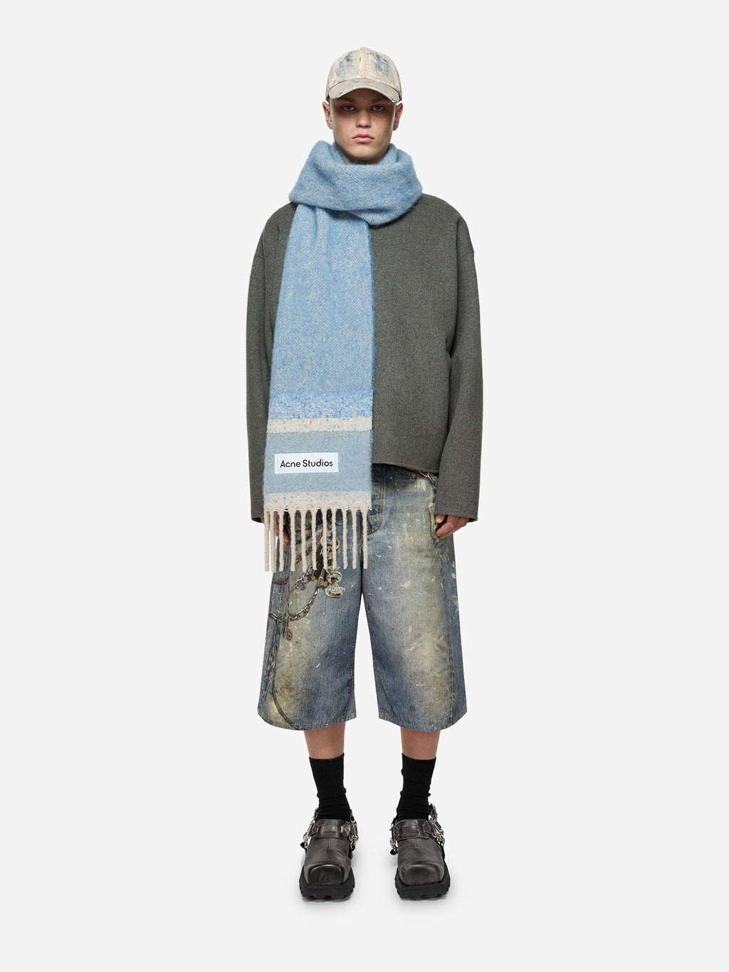 Bufanda Mohair Logo Acne studios – Гарантія оригінальності – детальний вид