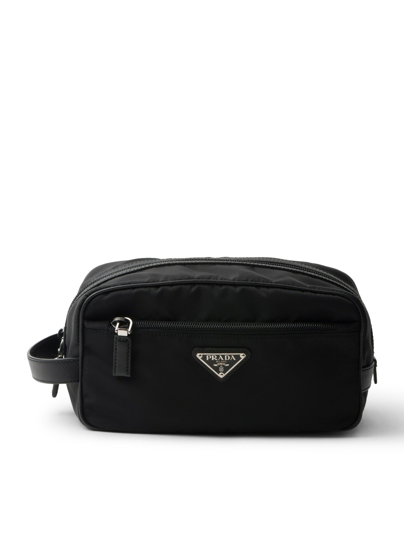 Travel Pouch In Re-Nylon And Saffiano Prada – Гарантія оригінальності – боковий вид