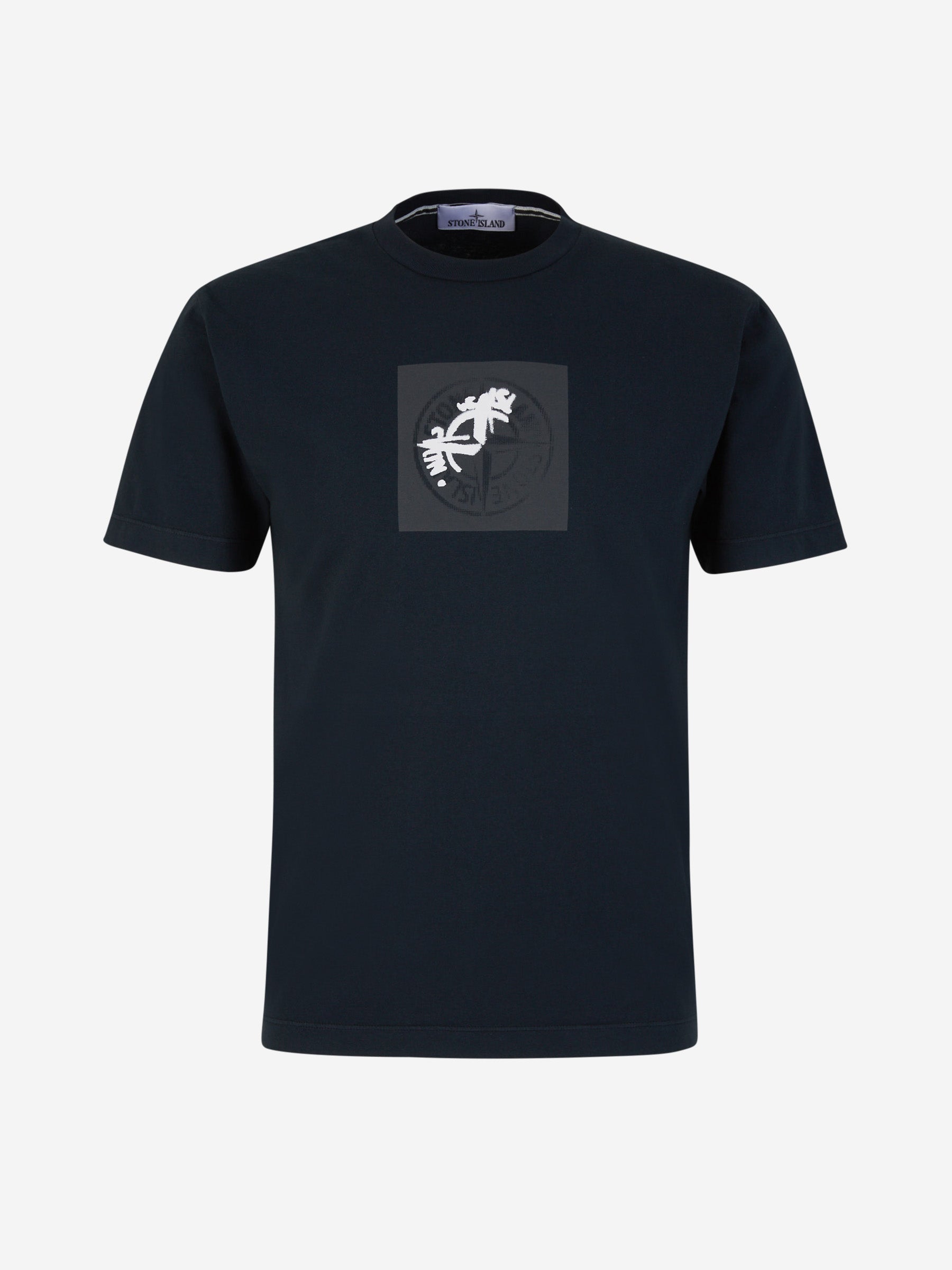 Printed Cotton T-Shirt Stone island – Гарантія оригінальності – боковий вид