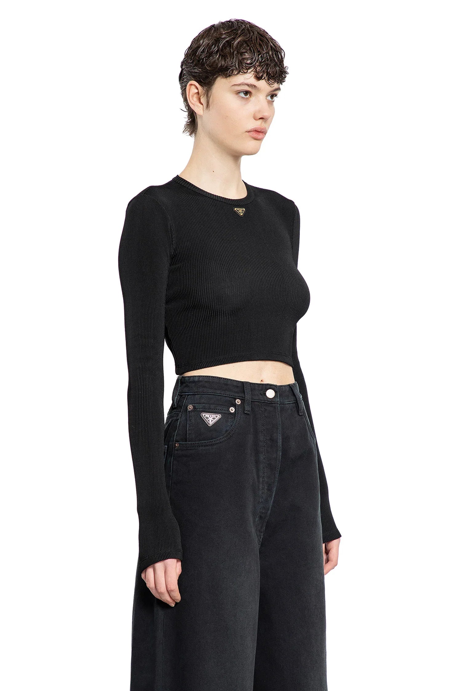Long Sleeve Crop Top Prada оригінал – Купити в Україні – вид ззаду
