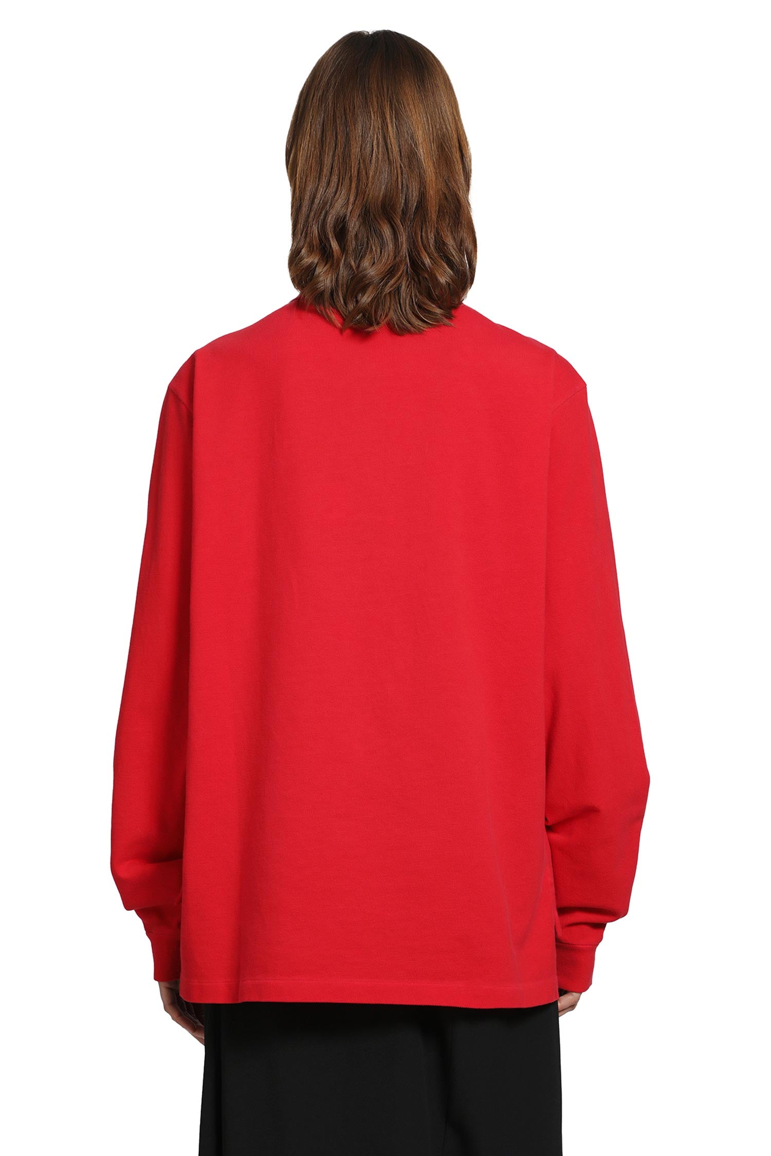 Оригінальна Long Sleeve Cotton Piqué Polo Shirt Prada – детальний вид