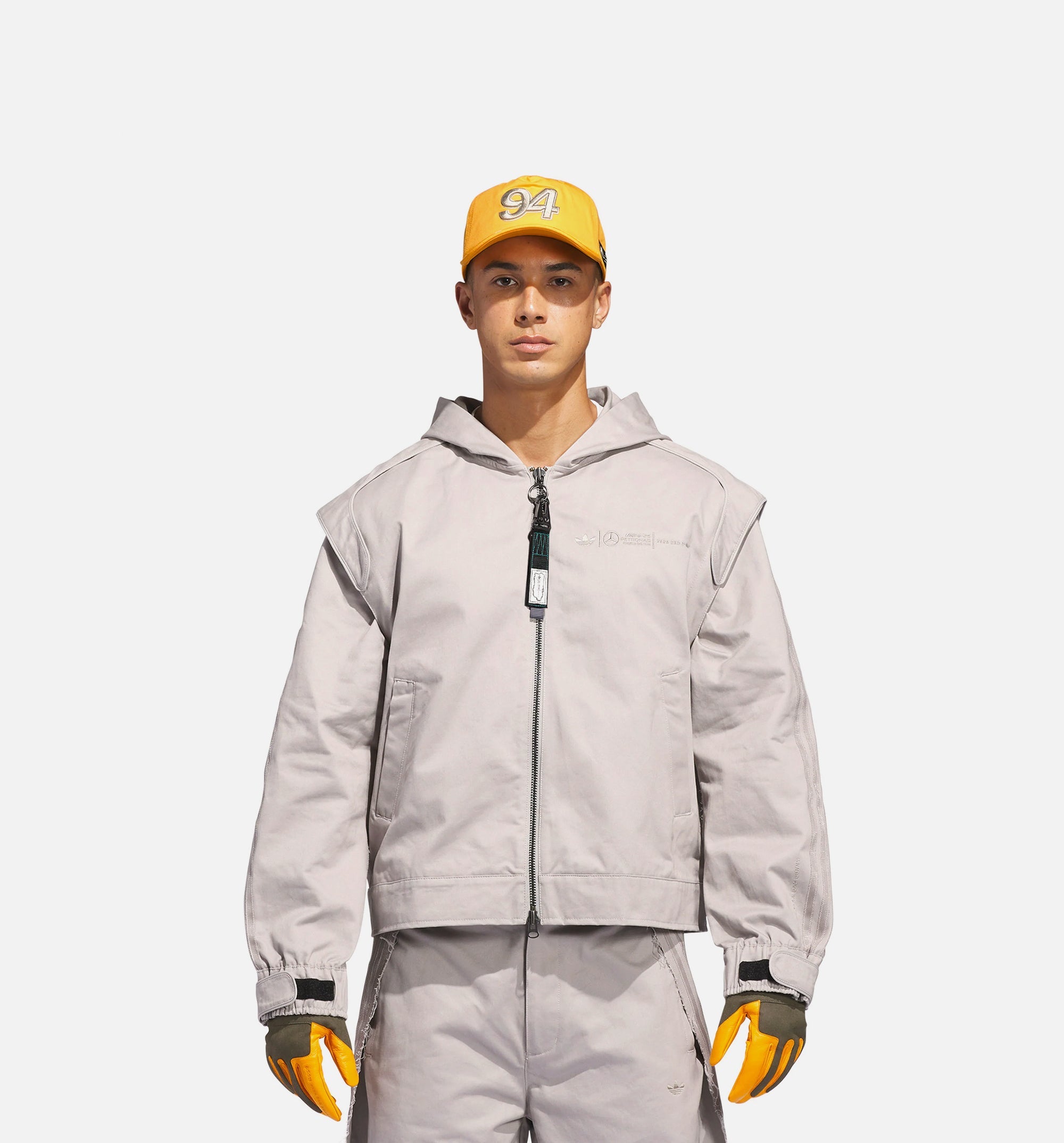Bad Bunny X Mercedes Amg Petronas F1 Zip Up Mens Jacket Adidas оригінал – Купити в Україні – боковий вид - ADIDAS