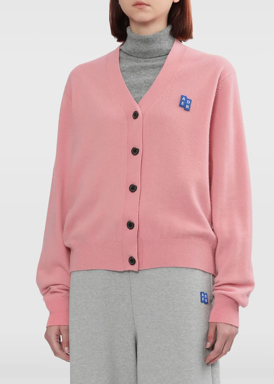 Оригінальна Pink Logo-Appliqué Cardigan Ader error – детальний вид