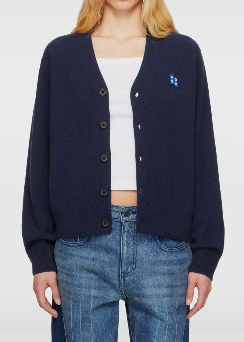 Blue Button-Fastening Logo-Detail Cardigan Ader error оригінал – Купити в Україні – детальний вид