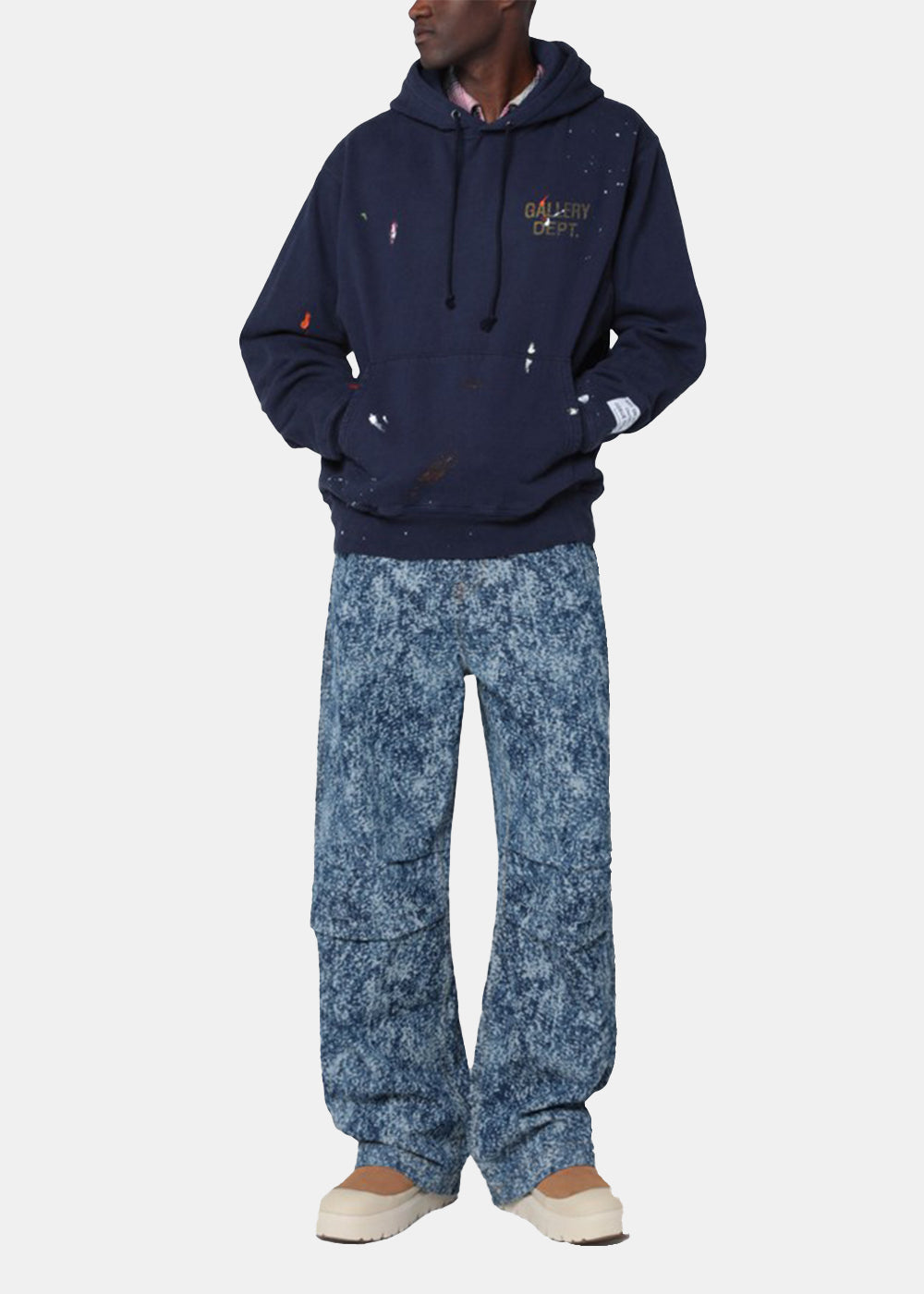 Оригінальна Dark Blue Logo-Detail Painted Hoodie Gallery department – детальний вид