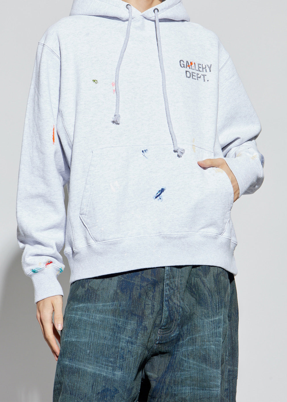 Оригінальна Light Heather Logo-Detail Painted Hoodie Gallery department – детальний вид