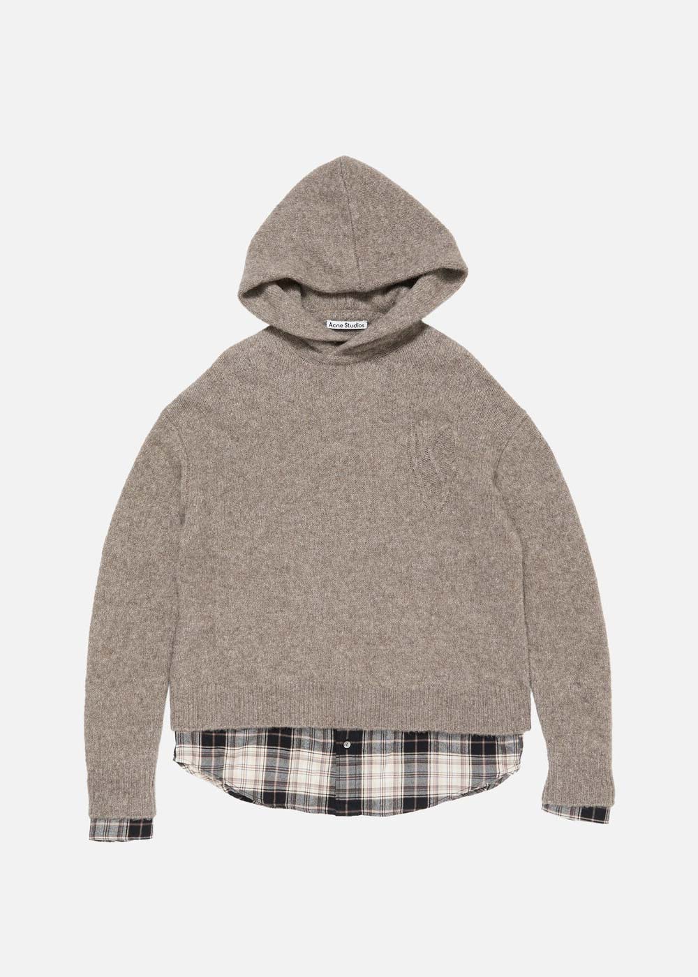 Grey Layered Wool Hoodie Acne studios – Гарантія оригінальності – боковий вид