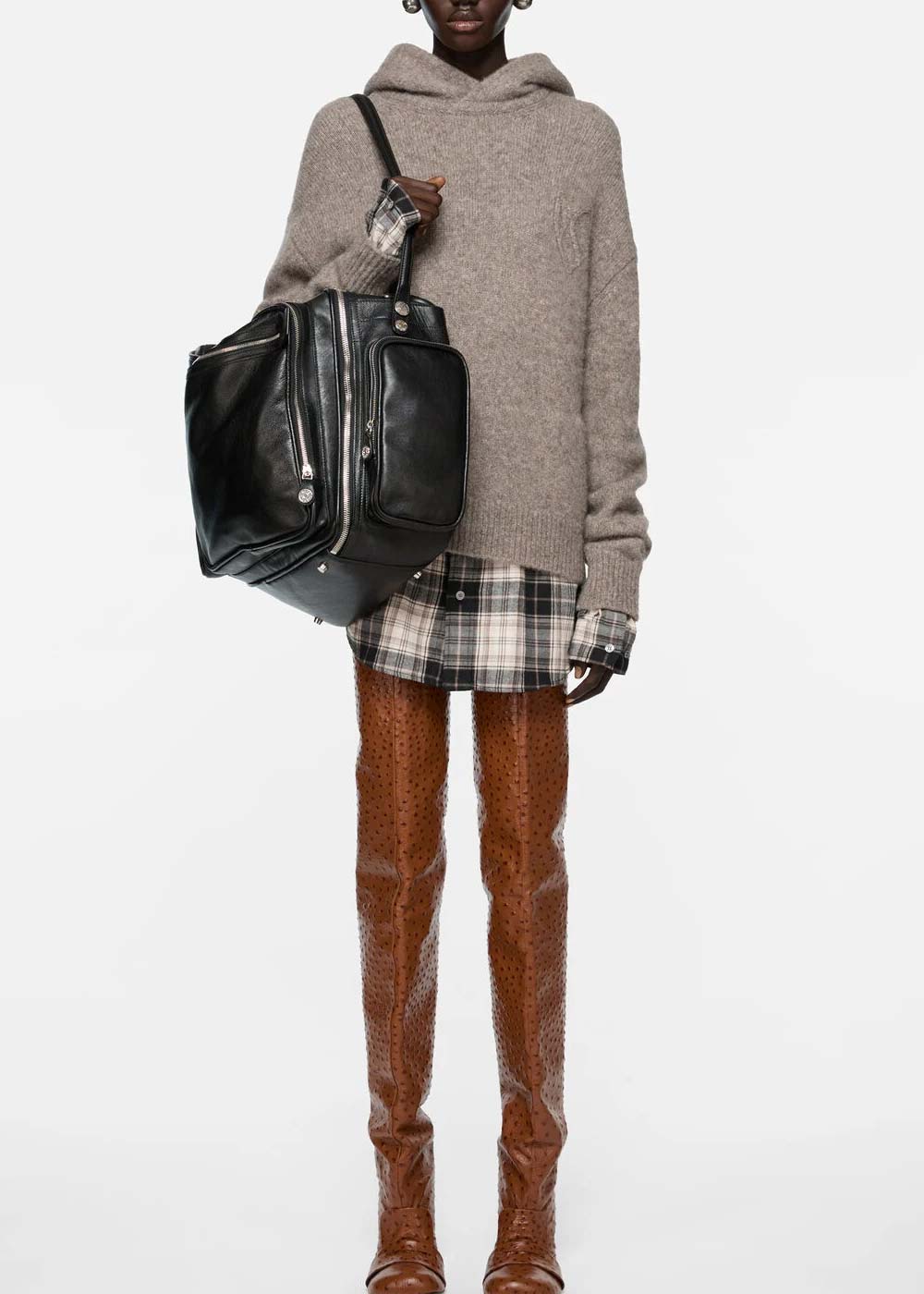 Grey Layered Wool Hoodie Acne studios – Гарантія оригінальності – детальний вид