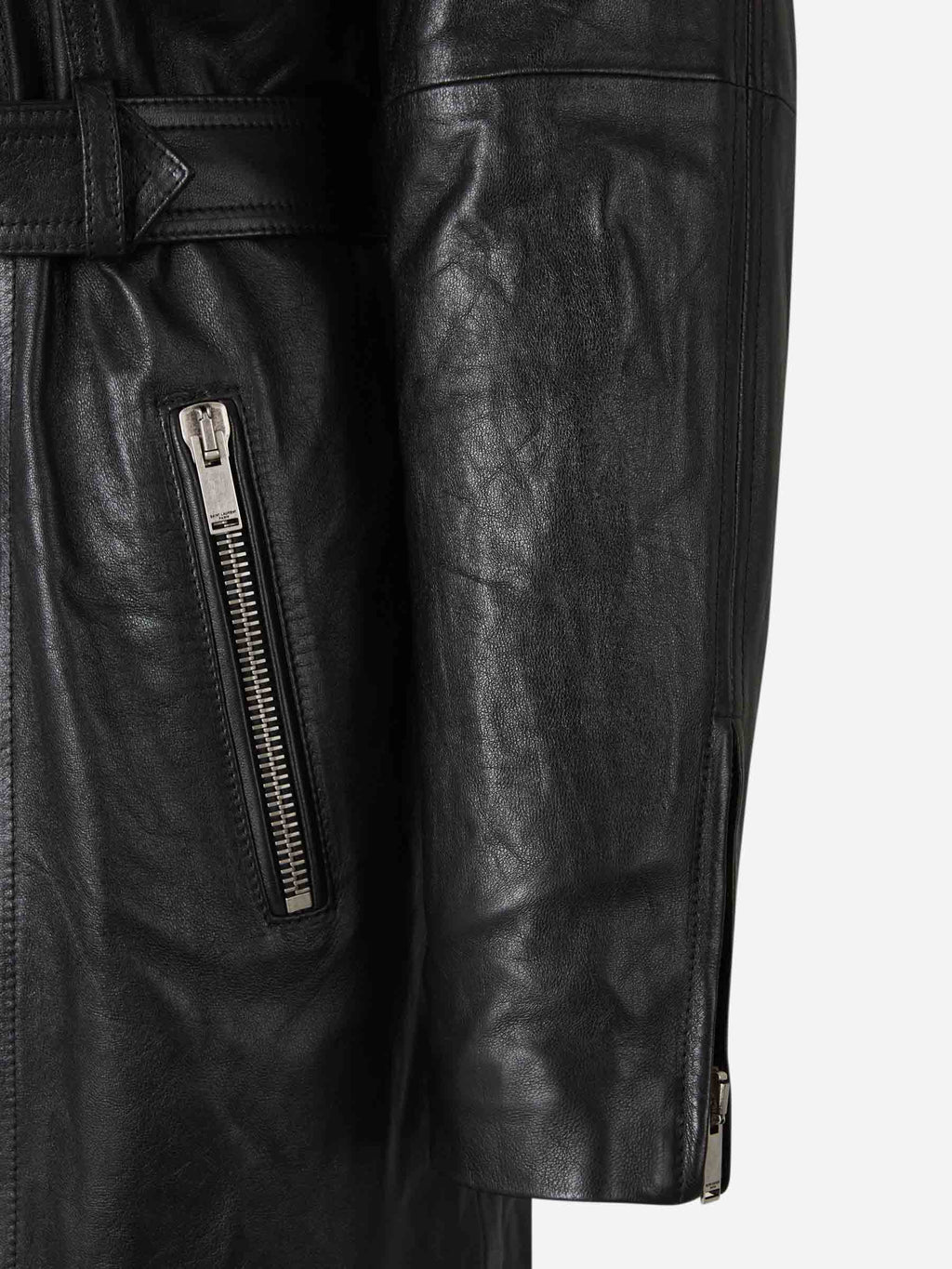 Biker Leather Trench Coat Saint laurent оригінал – Купити в Україні – збільшений вид