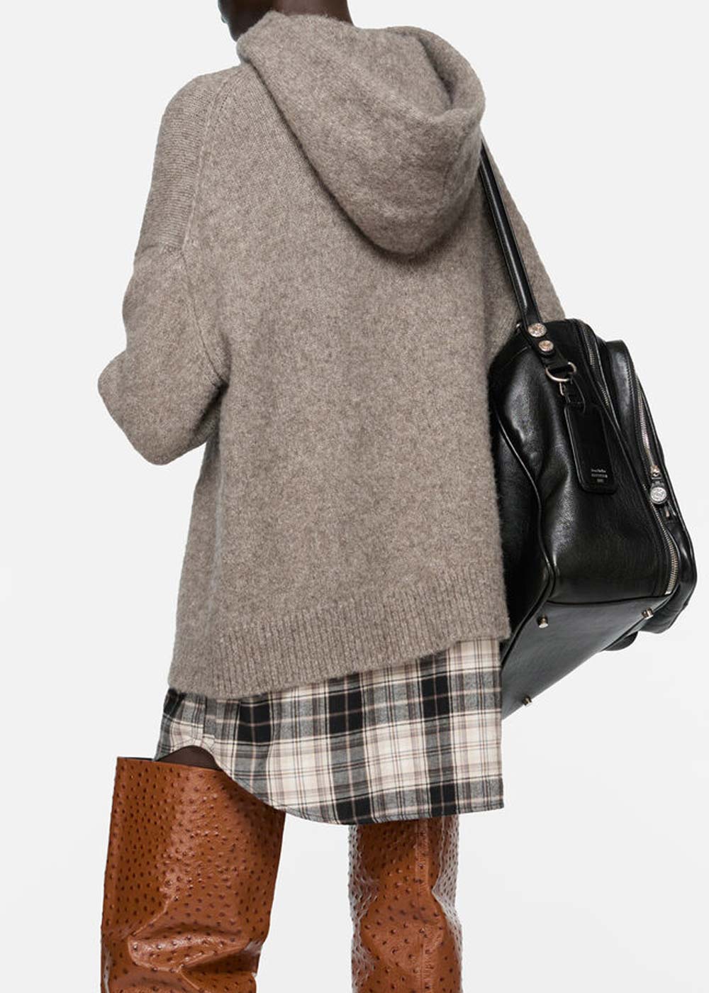Grey Layered Wool Hoodie Acne studios – Гарантія оригінальності – збільшений вид