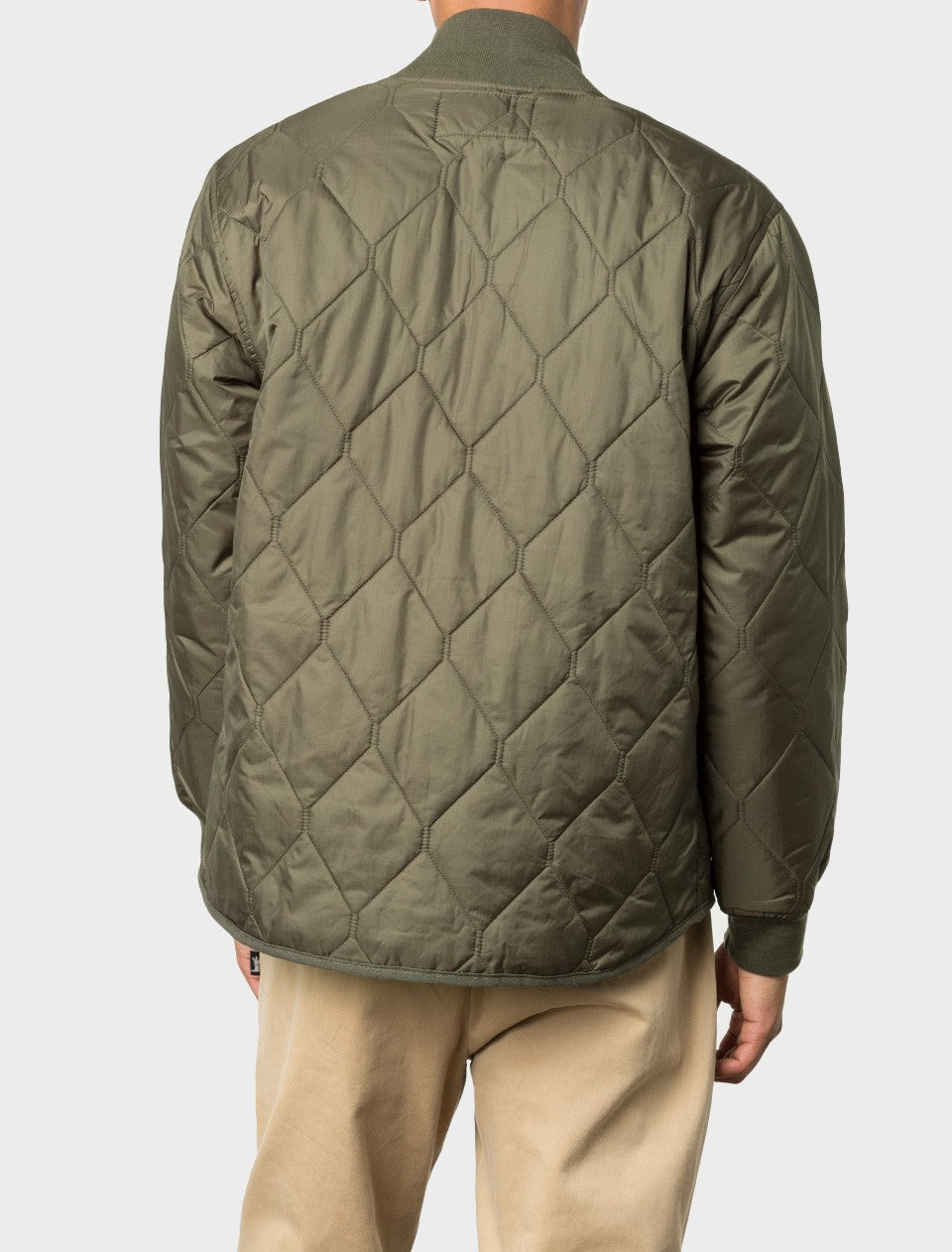 Оригінальна Quilted Military Mens Jacket Olive Stussy – збільшений вид