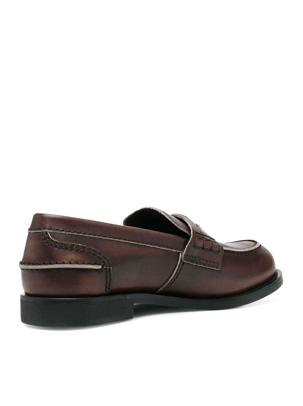 Vintage Effect Leather Loafers Miu miu – Гарантія оригінальності – детальний вид
