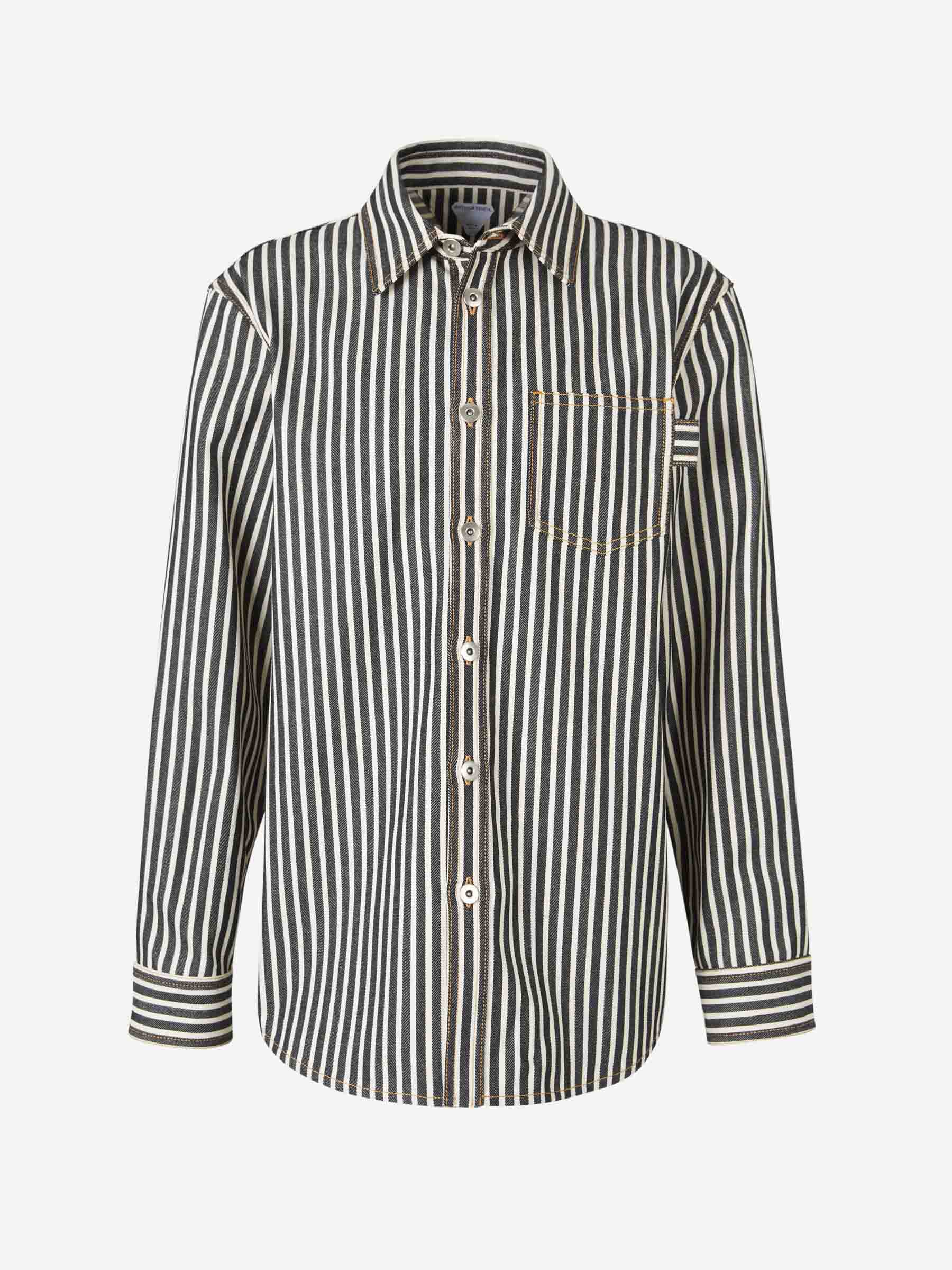 Оригінальна Striped Overshirt Bottega veneta – боковий вид