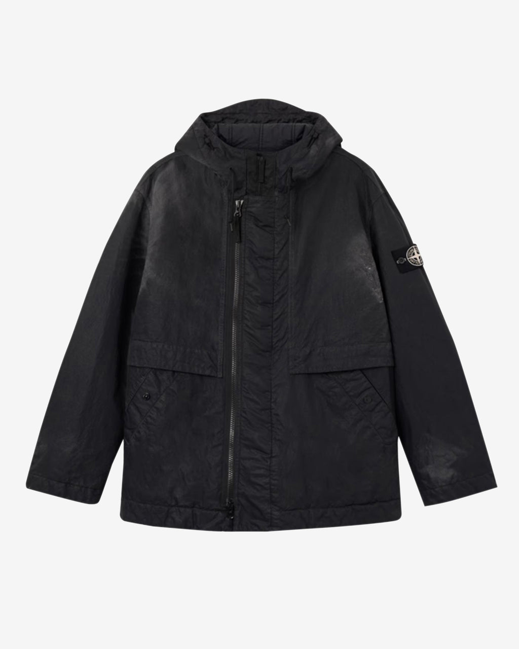 Mens Dense Nylon T C Hand Sprayed Reflective Jacket Stone island – Гарантія оригінальності – боковий вид