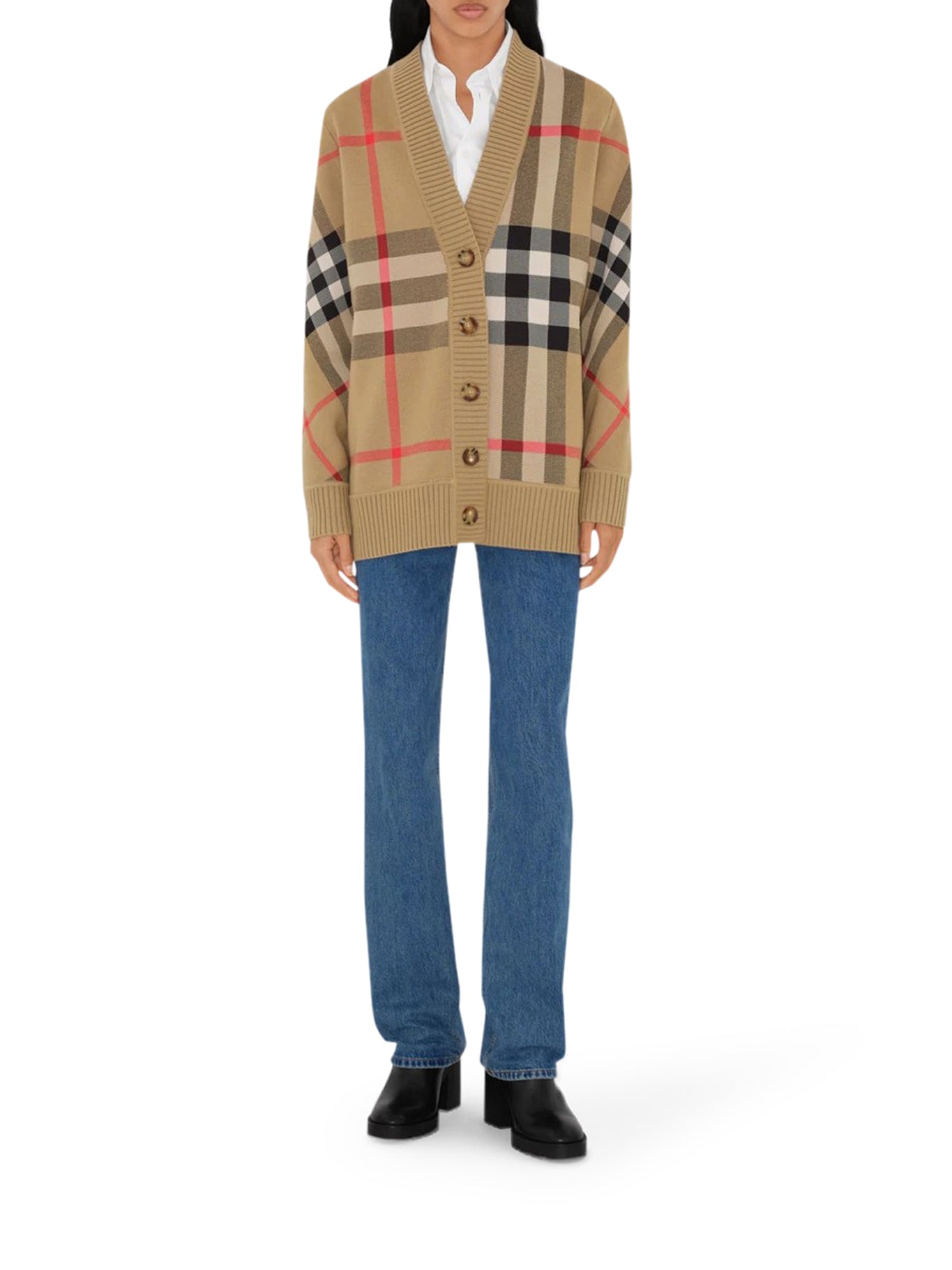 Оригінальна Check Wool Blend Cardigan Burberry – вид ззаду