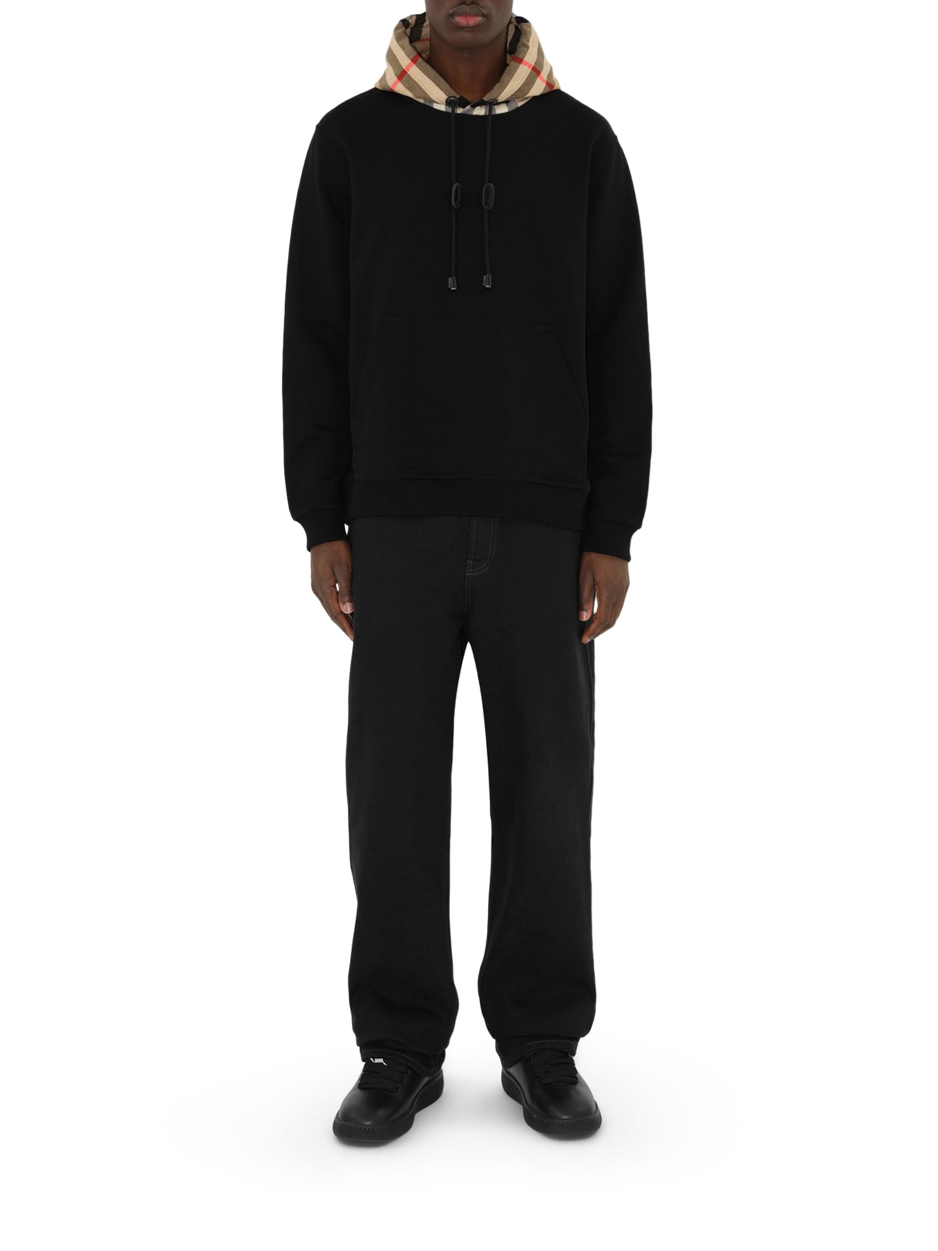 Check Hooded Cotton Sweatshirt Burberry – Гарантія оригінальності – вид ззаду